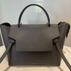 CELINE Grained Calfskin Mini Belt Bag Grey